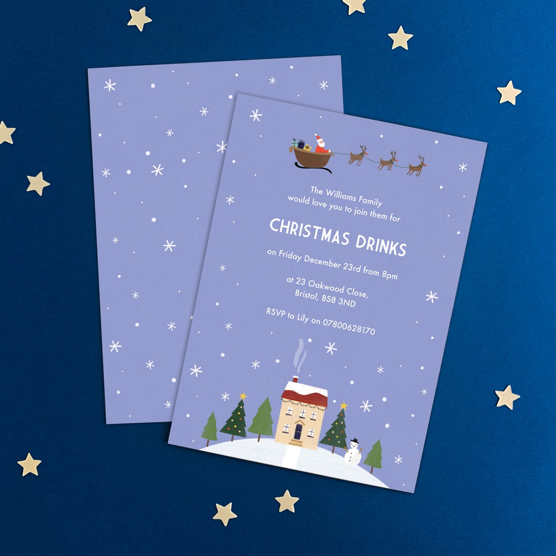 Personalised Christmas Party Invitations Etsy