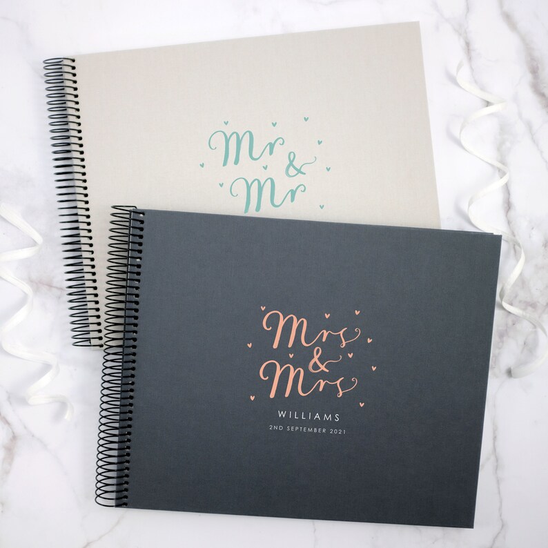 Personalised Spiral Bound Wedding Guest Book Etsy