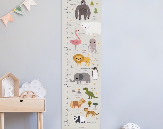 Personalised As Tall As Height / Growth Chart - Children's Wall Art