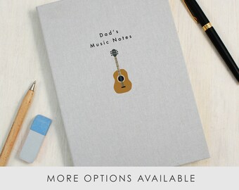 Personalised Guitar A5 Cloth Bound Notebook