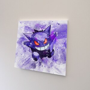 Mega Gengar Pokemon Watercolour A4 Print