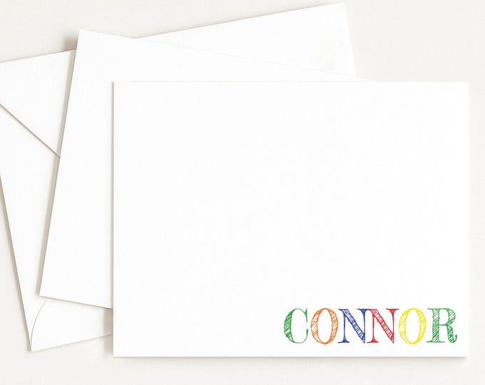 Personalized Kids Note Card Set: Custom Stationery, Thank You Cards