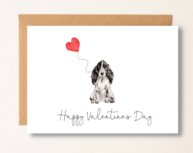 Personalized Cocker Spaniel Valentine's Day Card