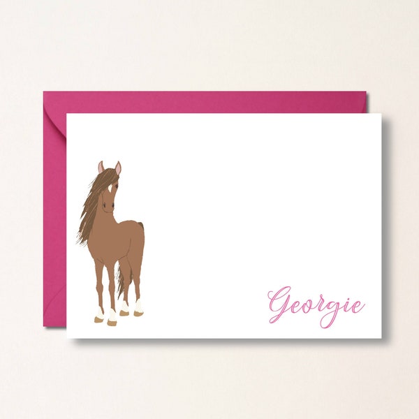 Horse Stationary Set, Personalized, Horse Notecards for Girls, Equestrian Gifts Custom, Thank You Cards for Horse Lovers, Stationery, Gift