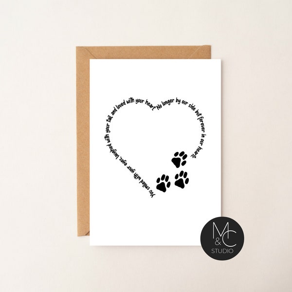 Pet Loss Sympathy Card, loss of dog, Cat loss, Animal loss, thinking of you, Sympathy card, Pet grief, Pet, Sorry for your loss,