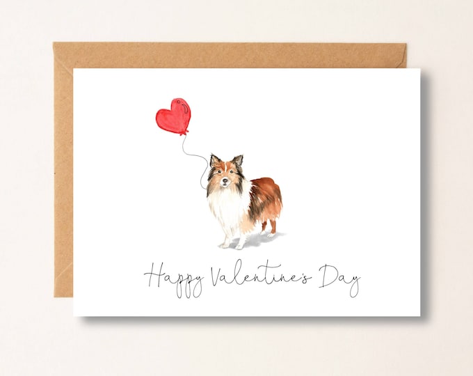 Personalized Shetland Sheepdog Valentine's Day Card