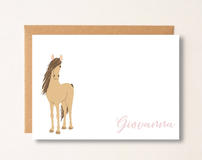 Horse Stationary Set, Personalized, Horse Notecards for Girls, Equestrian Gifts Custom, Thank You Cards for Horse Lovers, Stationery, Gift