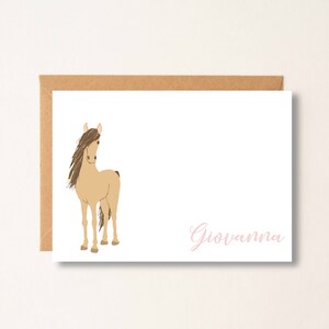 Horse Stationary Set, Personalized, Horse Notecards for Girls, Equestrian Gifts Custom, Thank You Cards for Horse Lovers, Stationery, Gift image 1