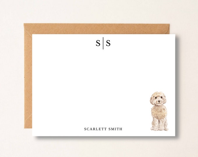Personalized Cockapoo Note Cards, Dog Stationery, Gift for Dog Lovers