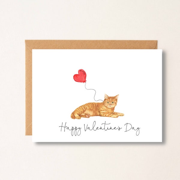 Red Ginger Cat Valentine Card, personalized Pet Greeting Card, Folded  Card, Cat Lover, Valentine's Day Greeting Card, Cat Valentine