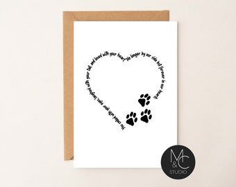 Pet Loss Sympathy Card, loss of dog, Cat loss, Animal loss, thinking of you, Sympathy card, Pet grief, Pet, Sorry for your loss,