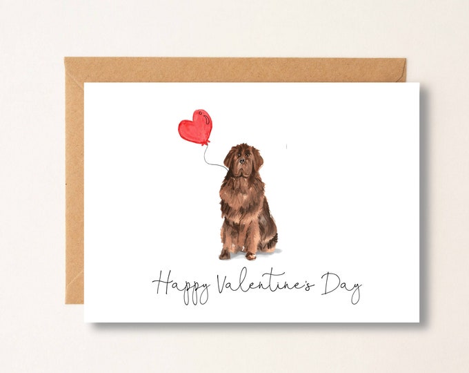 Newfoundland Valentine, Dog Card, personalized Pet Greeting Card, Folded  Card, Dog Lover, Valentine's Day Card, Newfoundland Card