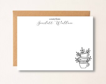 Coffee Stationery Set, Note Card,  Flat Note Cards Gift, Coffee Lovers Gift, Fathers Day Gift,Mom, Friend, Coworker, stocking stuffer,