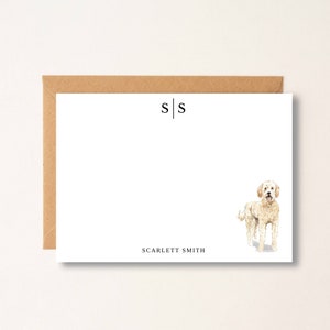Golden Doodle Dog Personalized Note Cards, Stationery, Gift, Flat Note Cards, Christmas Gift, Boss, Friend, Coworker