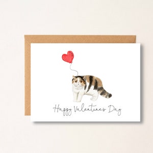 Exotic Short Hair Cat Valentine Card, personalized Pet Greeting Card, Folded Card, Cat Lover, Valentine's Day Greeting Card, Cat Valentine image 1