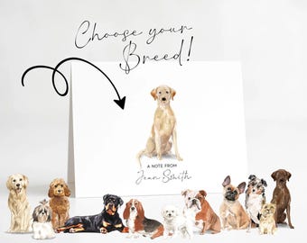 Personalized Dog Breed Christmas Card: Watercolor Folded Note