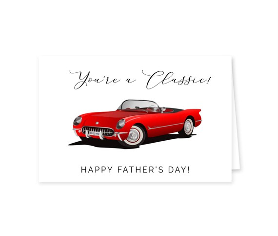 You re An American Classic Card For Him Sports Car Red Corvette Card 