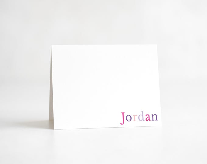 Personalized Kids Stationary, Set of Folded Notecards, Boys Note Cards, Childrens Thank you Note, Folded Note Card, Baby Shower Kids Gift