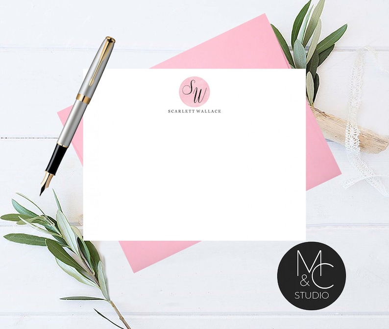 Personalized Note Card Set Envelopes Stationary Cards Etsy