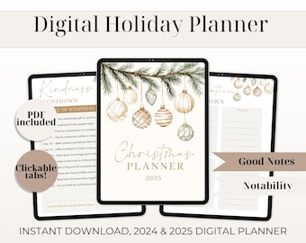 Christian Christmas Planner, Digital PDF, Faith-Based Organizer
