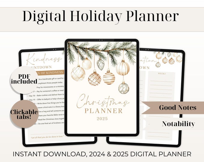 Christian Christmas Planner, Digital PDF, Faith-Based Organizer