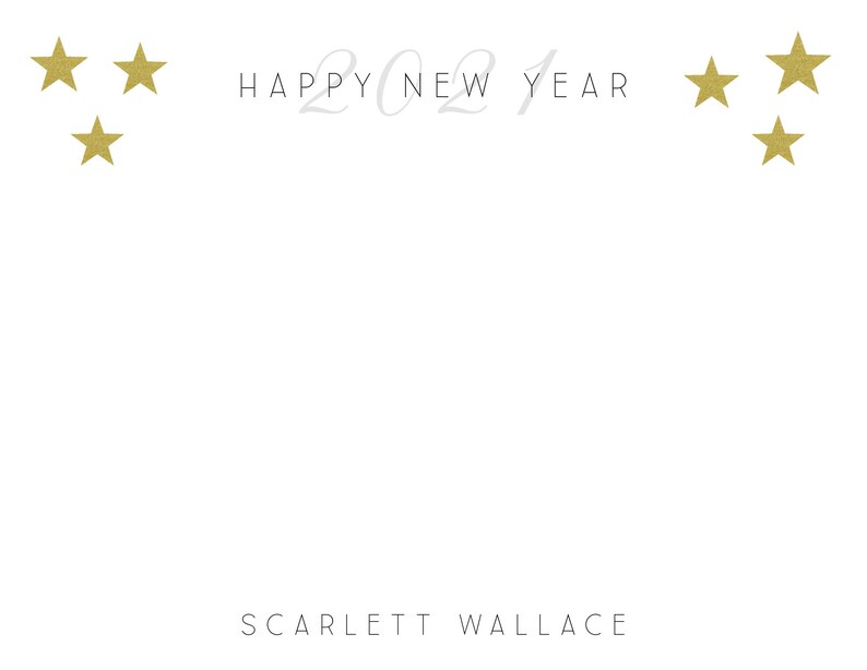Stationary Cards Monogram Stationary Script Font New Year 2021 Personalized Note Card Set Envelopes Gold Stars New Years Stationery
