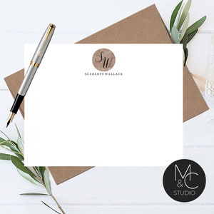 Personalized Note Card Set Envelopes Stationary Cards monogram ...