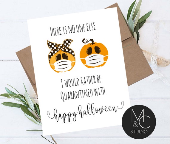 Quarantine Halloween Card, 2020 halloween, Kraft Envelope, Stationary Cards, Social Distancing, funny card, Husband Wife Friend Il_570xn
