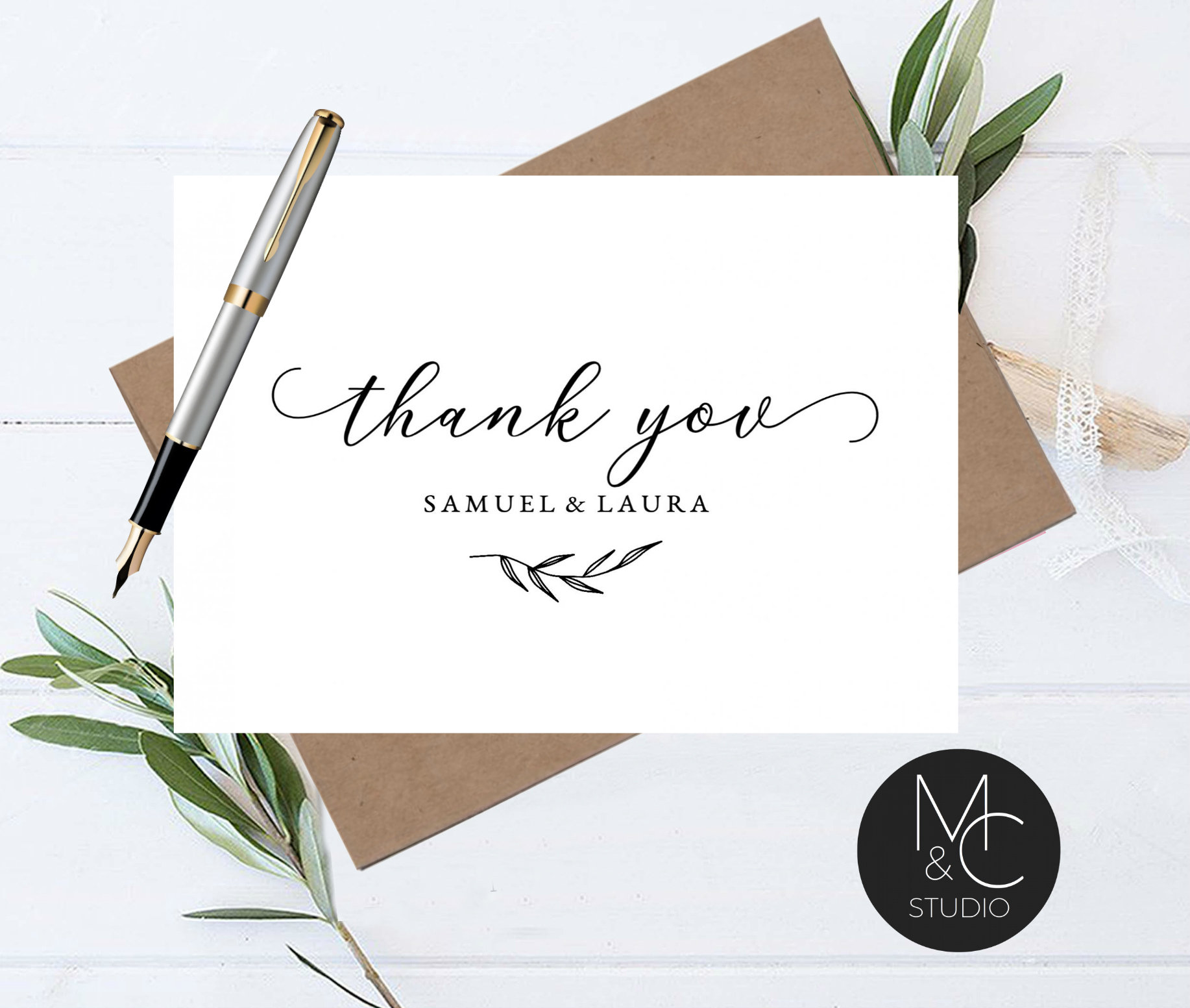 Elegant Wedding Thank You Cards, Engagement Thank You Note