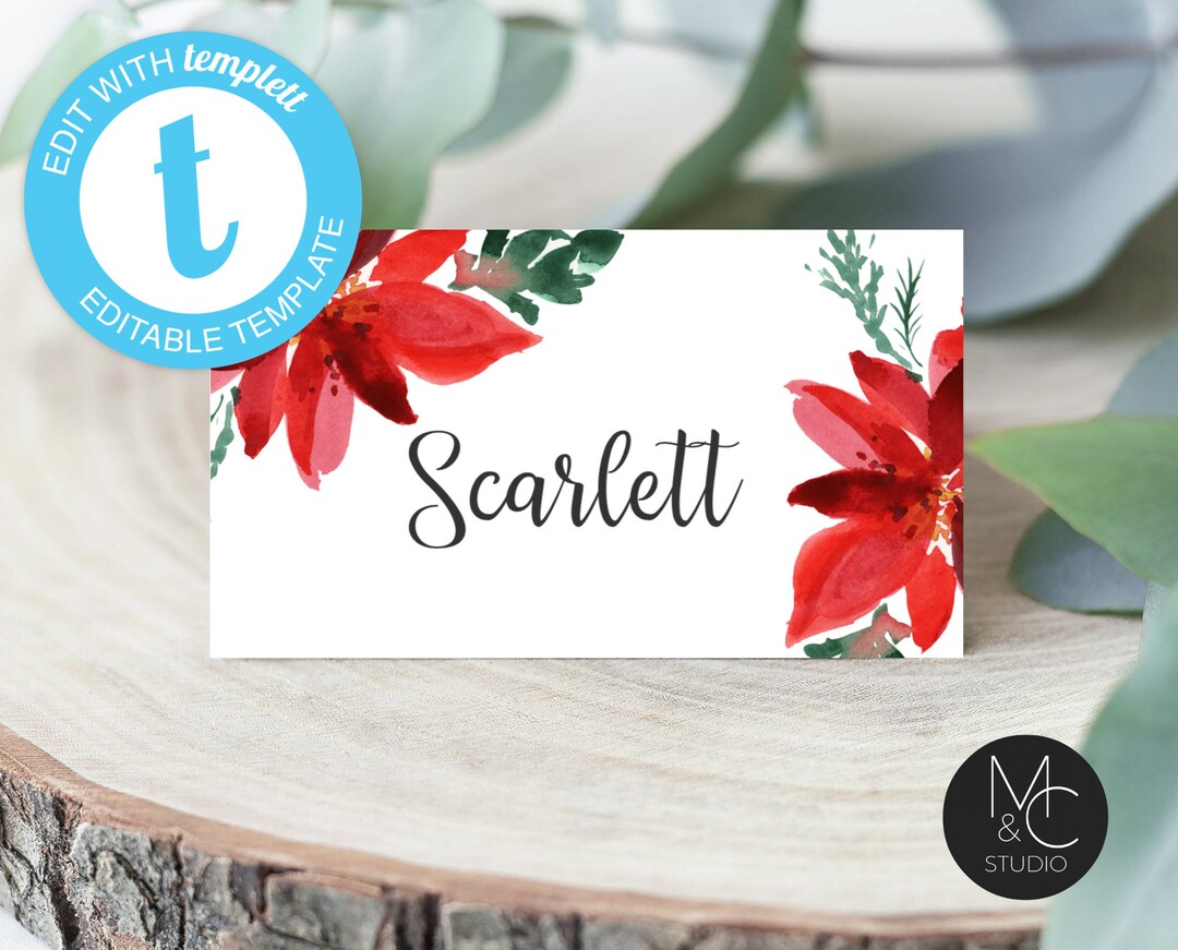 Place Card DIY Editable Place Card Folded Tent Card Buffet Etsy