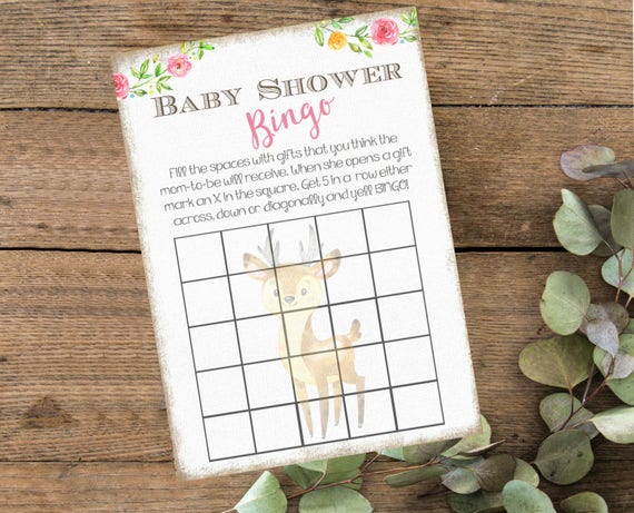 Baby Shower Bingo Card Instant Download Printable Shower | Etsy