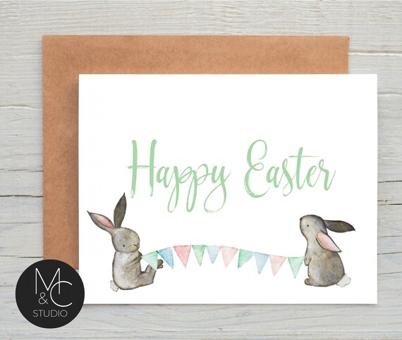 Easter Cards, Easter Bunny Card Pack, Blank Chick Cards Set, Greeting Card, Thinking of you, Greeting Card , Simple Minimal Card #E4 Il_570xn