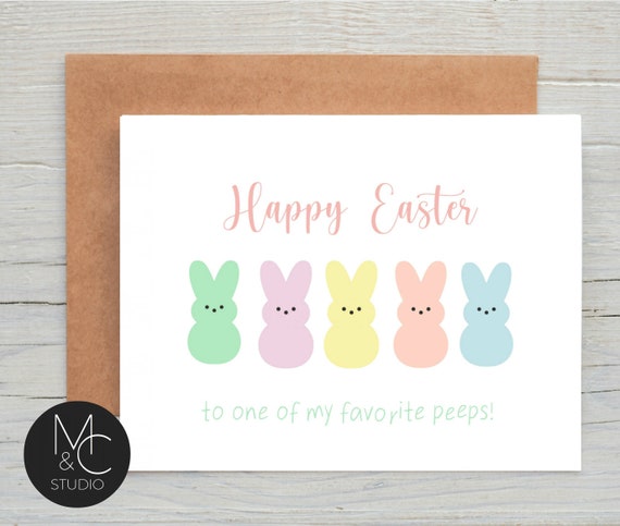 Easter Cards, Easter Bunny Favorite Peep Card Pack, Blank Chick Cards Set, Greeting Card, Thinking of you, Greeting Card , Simple Card #E2 Il_570xn