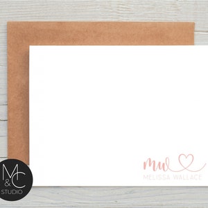 Personalized Stationary set, Thank You Cards, Flat Notecards, Custom Stationery, Script, Elegant, Modern Mom, Friend Coworker, Monogram