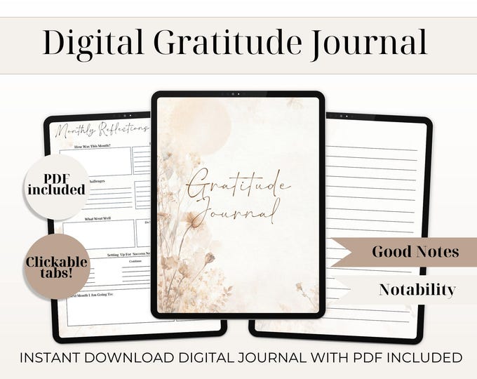 Gratitude Journal Planner, Christian Organizer, Faith-Based (PDF)
