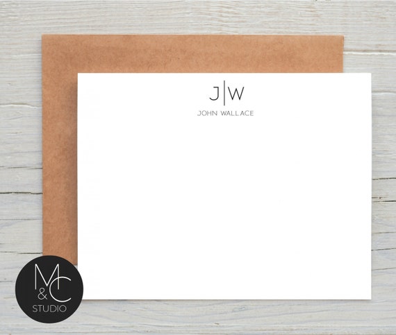 Men's Stationery Set, Note Card, Flat Note Cards for Boys, Fathers Day Gift, Masculine Professional Graduation Thank You Cards Il_570xn