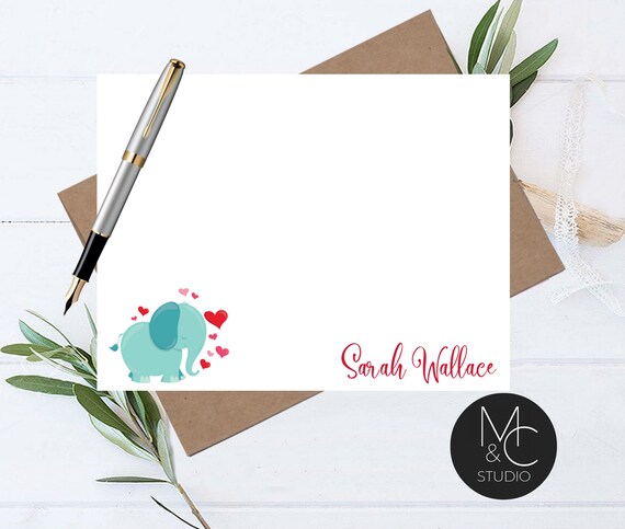 Personalized Note Card Set, Stationary Cards, Monogram Valentines Day Gift, Script Font, Teacher, Kids Stationary, Mom, Friend Coworker Il_570xn
