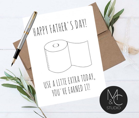 NEW! Father's Day Quarantine Card with Kraft Envelope, Quarantine Stationary, Toilet Paper Social Distancing, funny card, Dad card #5 Il_570xn