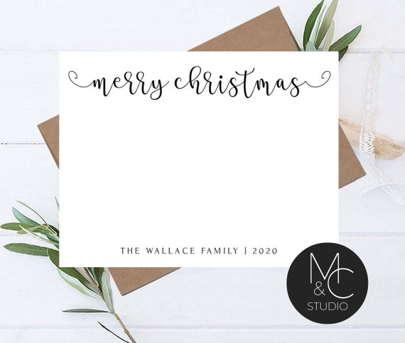 Personalized Holiday / Christmas Flat Notes Notecards Stationery with  Envelopes - Design your own - Choose ONE DESIGN