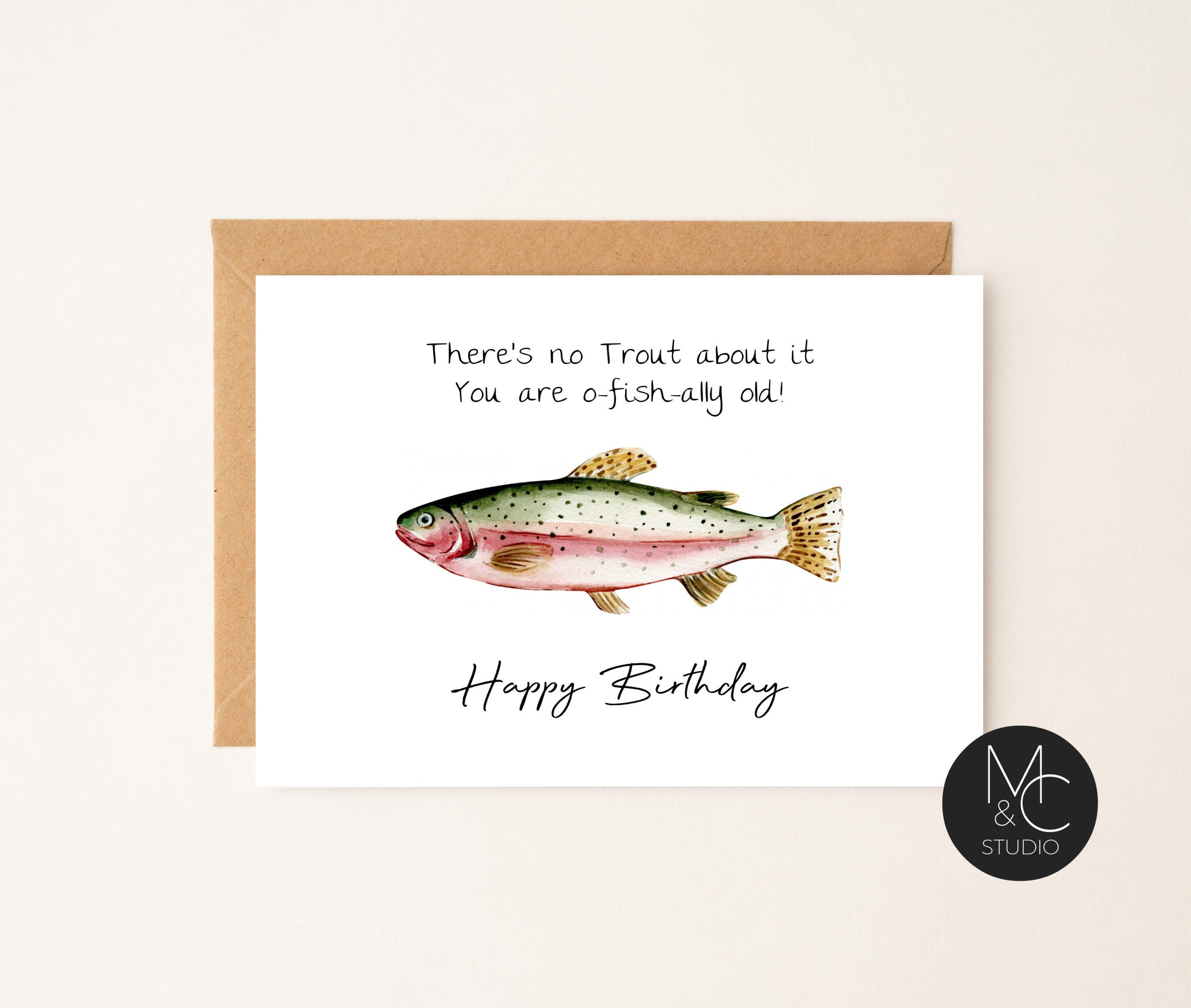 Happy Birthday Fly Fishing Trout Card, Husband Card, Simple Birthday Card,  Boyfriend Birthday Card, Birthday Card for Him, Fisherman Card -  Norway