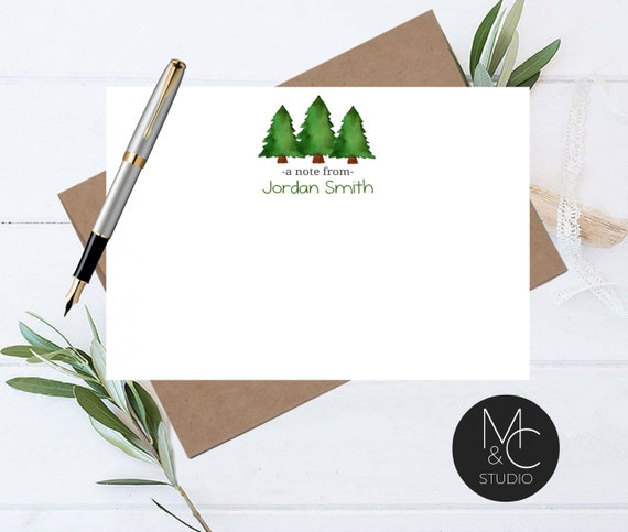 Men's, Boys Stationery Set, Note Card, Flat Note Cards Corporate Gift, Retirement, Fathers Day, Tree Outdoor Camping, Graduation Thank You Il_570xn