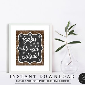 Printable Baby Shower Sign Baby Its Cold Outside Rustic Wood - Etsy
