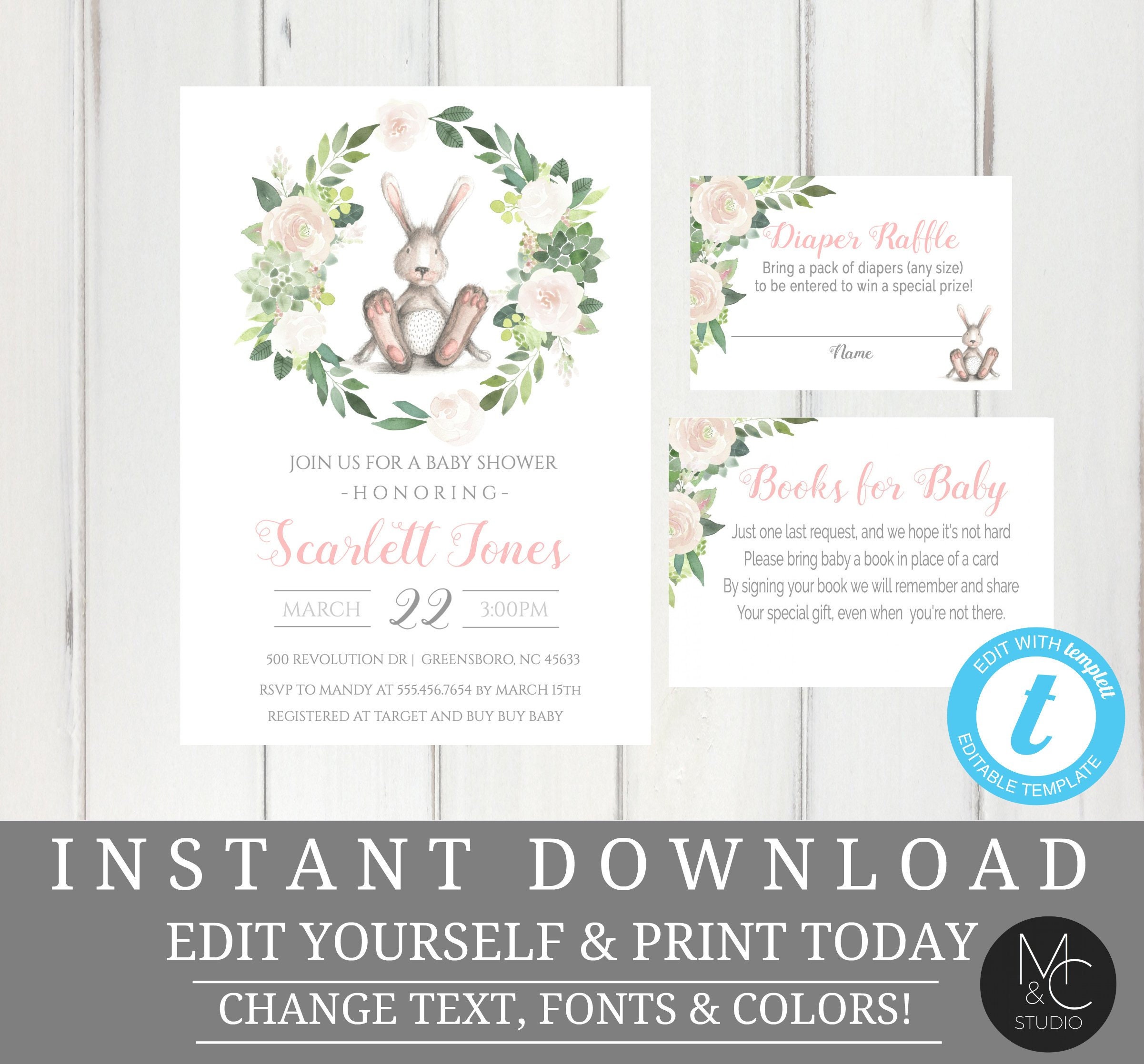 easter baby shower invitations