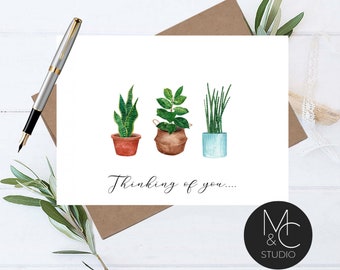 Personalized Note Card Set Envelopes- Gardener, House Plant, Stationary Cards, Script Font, Gardening, mothers day gift,  Mom, Friend