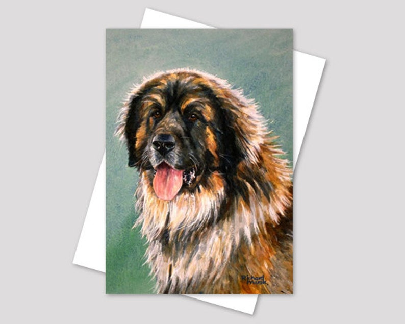 LEONBERGER LOVELY DOG ART GREETINGS NOTE CARD