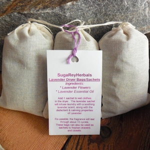 Lavendel zakjes/zakjes voor droger, set van 3