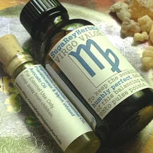 Virgo Valor * Anointing oil for Virgo * Zodiac Virgo blessing oil * Frankincense, Lavender, Thyme, & Petitgrain
