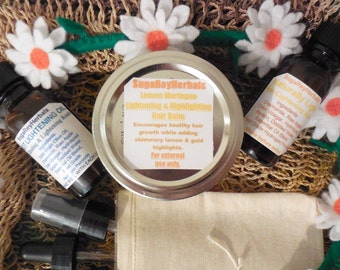 Totally Blonde Sun-Lightening Hair Set * Lightens and Adds Gold, Lemon, Blonde Highlights * Includes Spray, Balm, and Root-Lightening Oil