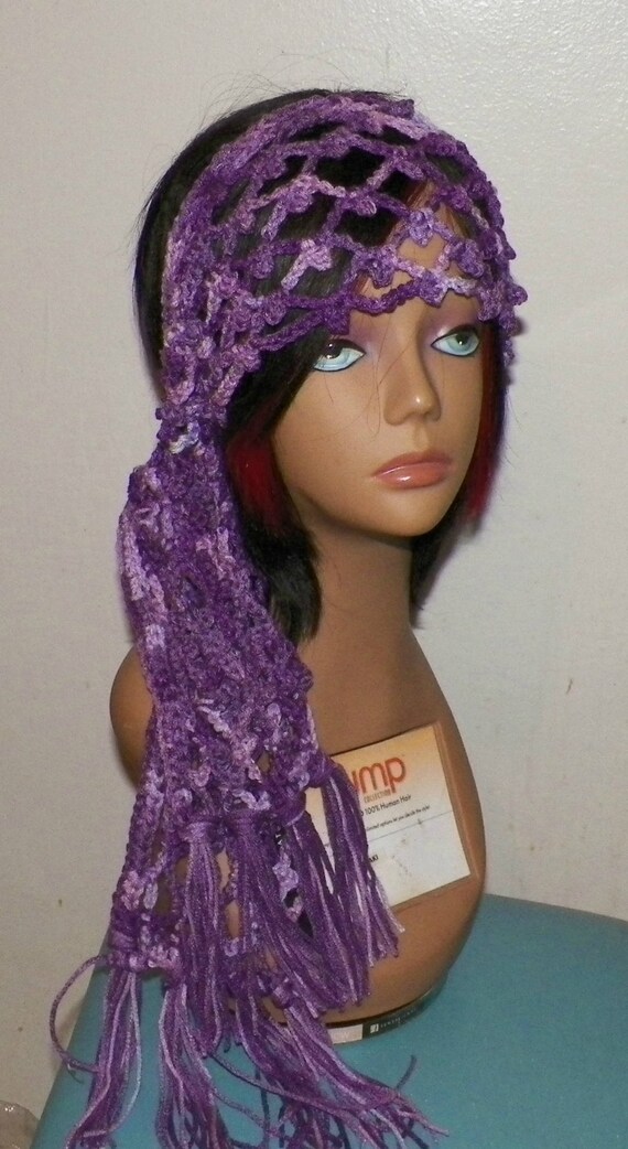 Purple Hippie Headband Festival Irish Lace Long Scarf Hair Etsy