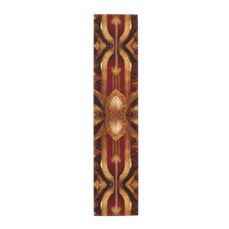 Art Deco Red Gold Table Runner Gatsby Elegant Art Nouveau Decor 1920s ...